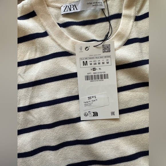 Zara women’s nautical sweater vest Size Medium - Picture 2 of 3